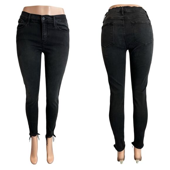 Frame Black Le Skinny de Jeanne Freyed Step Hem Stretch Jeans SZ 29 $228 - Picture 2 of 10
